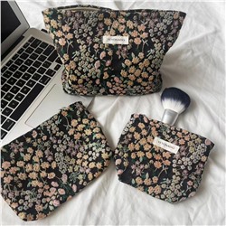 Retro capacious cosmetic bag, genuine handheld small clutch bag, organizer bag to go out