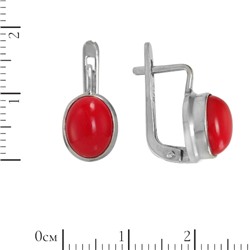 Серьги 'Бинди' с пресс кораллом, родий ИВСК31107Х09КЛR6