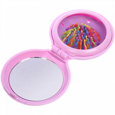 Расческа массажная складная "ФЭНТАЗИ", микс 4 дизайна, 6,5*2см (PVC коробка)
