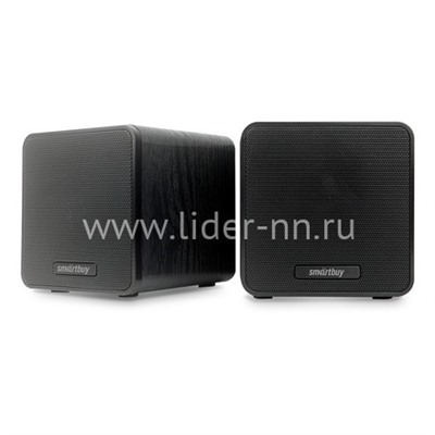 Мультимедийные стерео колонки SmartBuy CUBES USB дерево (черные)