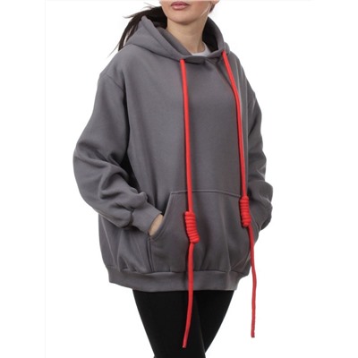 2226 DK. GRAY Толстовка женская (85% хлопок, 10% полиэстер, 5% спандекс)