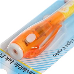 Маркер с невидимыми чернилами Calligrata "Шпион", надпись видно при подсвечивании фонариком, МИКС