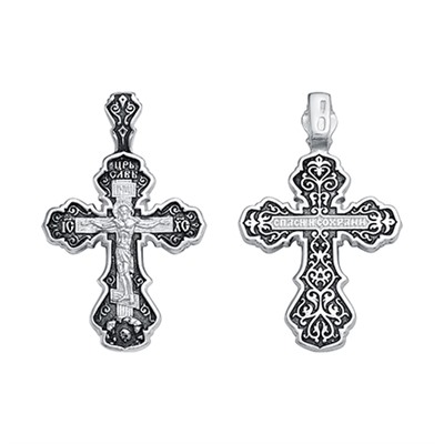 Крест из серебра литье частичное чернение