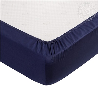 Простыня на резинке из сатина Синий Арт Дизайн