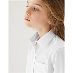 2pk Girls’ Pure Cotton School Shirts (2-18 Yrs)
