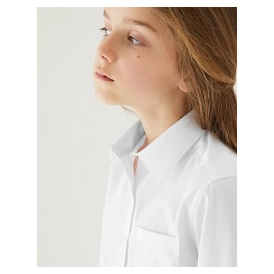 2pk Girls’ Pure Cotton School Shirts (2-18 Yrs)