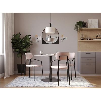 Стул Ror, Round, велюр, черный/розовый