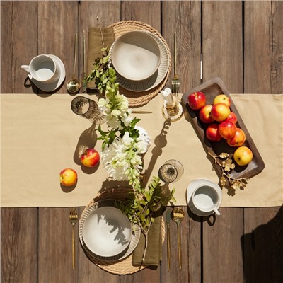 Дорожка на стол Этель Kitchen 40×146 см, бежевая, 100% хлопок, саржа 250 г/м²