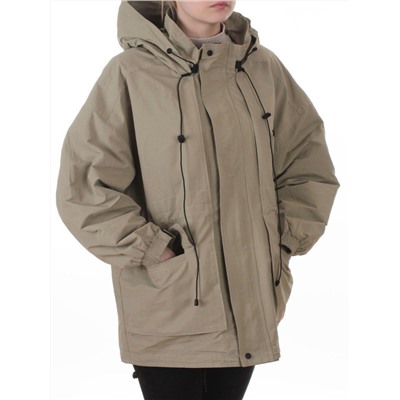 3096 GREY/GREEN Куртка демисезонная женская (100 гр. холлофайбер)