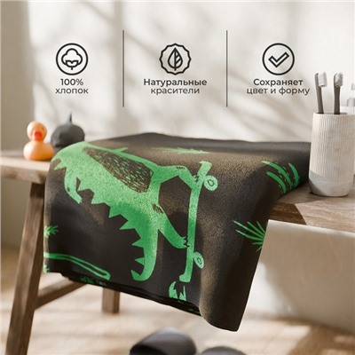 Полотенце махровое Этель Cool crocodile, 50х90 см, 100% хлопок, 420 г/м2