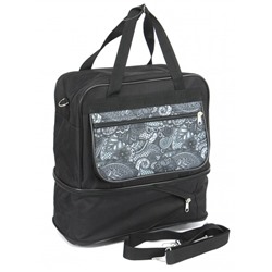 Сумка хозяйственная Silver Top-3031 Дуэт,  трансф вниз,  ножки,  1отд,  1внеш карм,  плечевой ремень,  черный/серый  (узор)  263708
