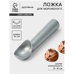 Ложка для мороженого Доляна «Магнат», 18 см, шарик 5×4 см, нержавеющая сталь