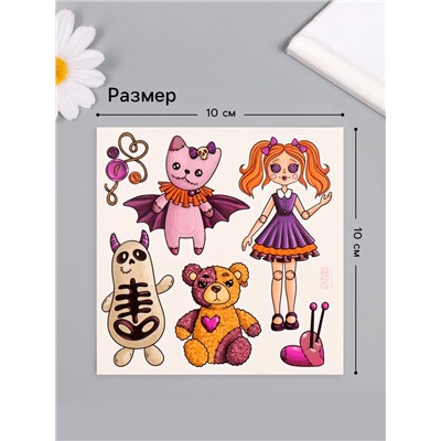 Переводные тату на тело цветные «Игрушки», 10×10 см