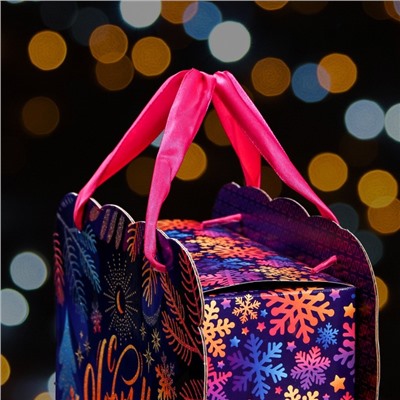 Коробка новогодняя подарочная складная «Шервуд», для сладких подарков, 23×9.8×24 см