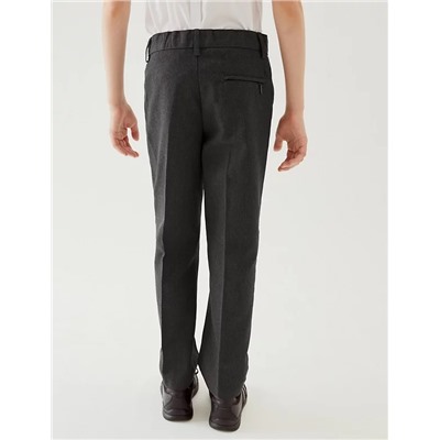 Boys' Regular Leg Slim Fit School Trousers (2-18 Yrs)