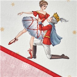 СКАТЕРТЬ ОВАЛЬНАЯ "ЩЕЛКУНЧИК"160Х220СМ ,КРАСНЫЙ, 100% ХЛОПОК,ТВИЛ, ПРОПИТКА