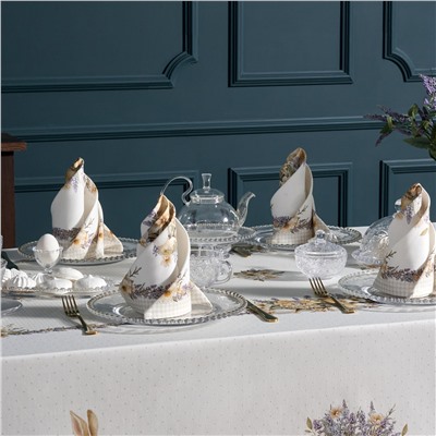 НАБОР САЛФЕТОК 2 ШТ "ЛАВАНДОВАЯ ВЕСНА" 40Х40СМ, СЕРЫЙ, 100% ХЛОПОК, ТВИЛ