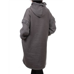2247 DK. GRAY Толстовка-платье женская (85% хлопок, 10% полиэстер, 5% спандекс)