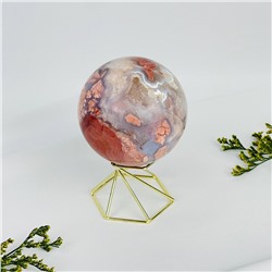 Радуга Самоцветов Шар из розового цветочного Агата на подставке