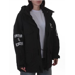 3104 BLACK Куртка демисезонная женская (100 гр. холлофайбер)