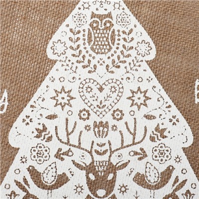 Салфетка сервировочная «Merry bright» цвет белый, 37*37 см, джут