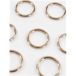 Кольца для сумок, d=20 мм, толщина - 3 мм, 10 шт., цвет золотой