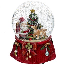 GAEM Фигурка декор в стекл шаре "Санта" (муз с ключ), D 10 см, L10,5 W10 H14 см