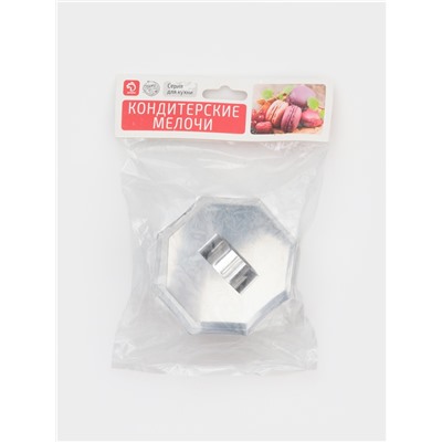 Форма для выкладки Доляна «Восьмиугольник», 7.5×4 см, с прессом, толщина 2 мм, нержавеющая сталь