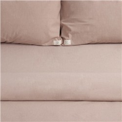 Постельное бельё Этель Denim 1.5 сп, 155×210 см, 160×240 см, 50×70-2 шт., бежевое, жатый хлопок