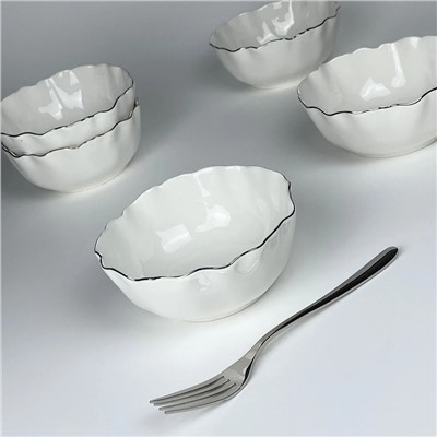 305-295 Набор из 6 салатников 15х6,5см ВАНЕССА СЕРЕБРО в под.уп.(х8)Фарфор