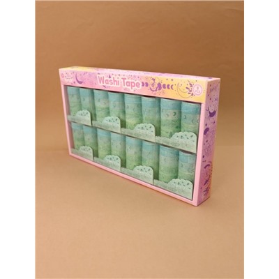 Набор декоративного скотча 10 шт. "Night magic", green, шоу-бокс 8 шт.