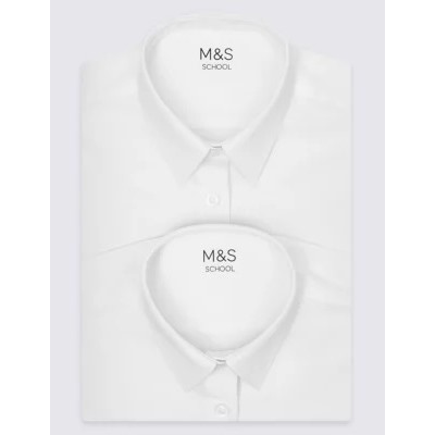 2pk Girls' Slim Fit Non-Iron School Blouses (2-16 Yrs)