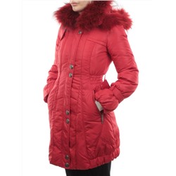 9022 RED Куртка зимняя женская (пух, натуральный мех)
