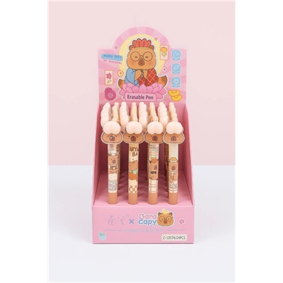 Ручка-мялка пиши-стирай "Capybara", шоубокс 24 шт.