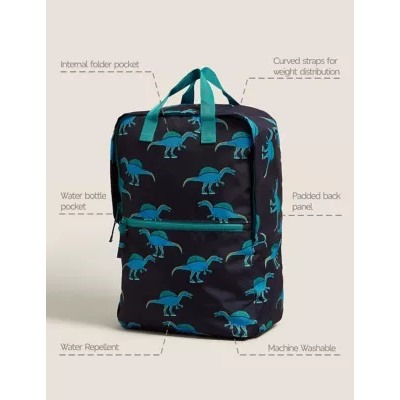 Kids' Water Repellent Dinosaur School Backpack