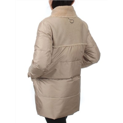 033 BEIGE Куртка зимняя облегченная женская (холлоффайбер 150 гр., искусственная дубленка)
