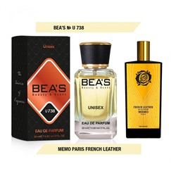 Beas U738 Memo Paris French Leather edp 50 ml, Парфюм унисекс Beas U738 создан по мотивам аромата Memo Paris French Leather