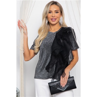 Блуза праздничная трикотажная Риана (серая) Б14617-5М
