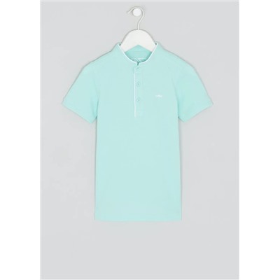 Boys Short Sleeve Grandad Collar Polo Shirt (4-13yrs)