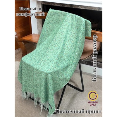 Палантин из хлопка и бамбука премиум Арт 2459/7 фон цвета светлый авокадо