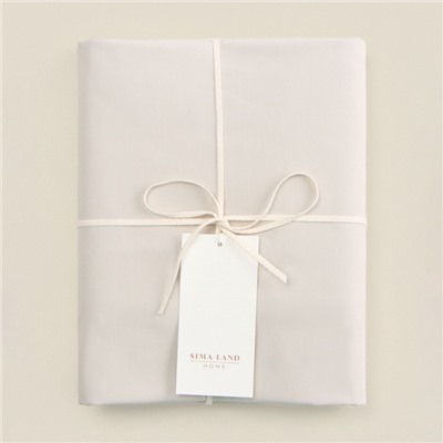 Простыня на резинке 300ТС SL Home Percale 140×200+30 см, молочный, 100% хлопок