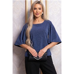 Блуза праздничная Ты ослепляешь! (темно-синяя) Б14844-8М
