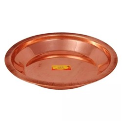 Медная тарелка для пуджи (5,12 дюймов), Pure Copper Pooja Thali Plate Taman, произв. SHIV SHAKTI ARTS