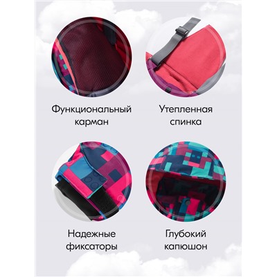 Горнолыжный костюм зимний для девочки бордового цвета 9436Bo