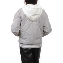 H24-90 GRAY Куртка бомбер демисезонная женская (100 гр. синтепон)