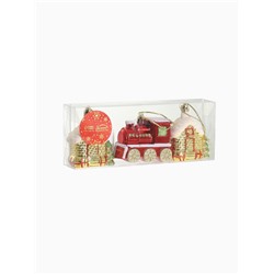 Ёлочные игрушки 3 шт. «Новогоднее ассорти» красный/золото