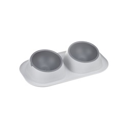 Миска для животных Дубль Мини  0,2 л , Soft-touch, смоки