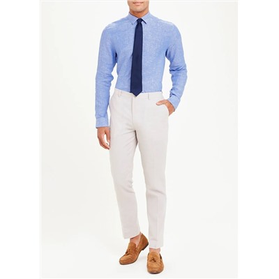 Taylor & Wright Long Sleeve Slim Fit Linen Shirt