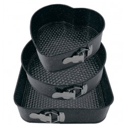 Набор форм Zeidan Z-1273 3 пр сердце 22х20х8см круглая 24 х7см квадратная 26х26х7см"GRANITE"(12)