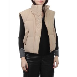 24122 DK. BEIGE Жилет утепленный женский (100 гр. холлофайбер)